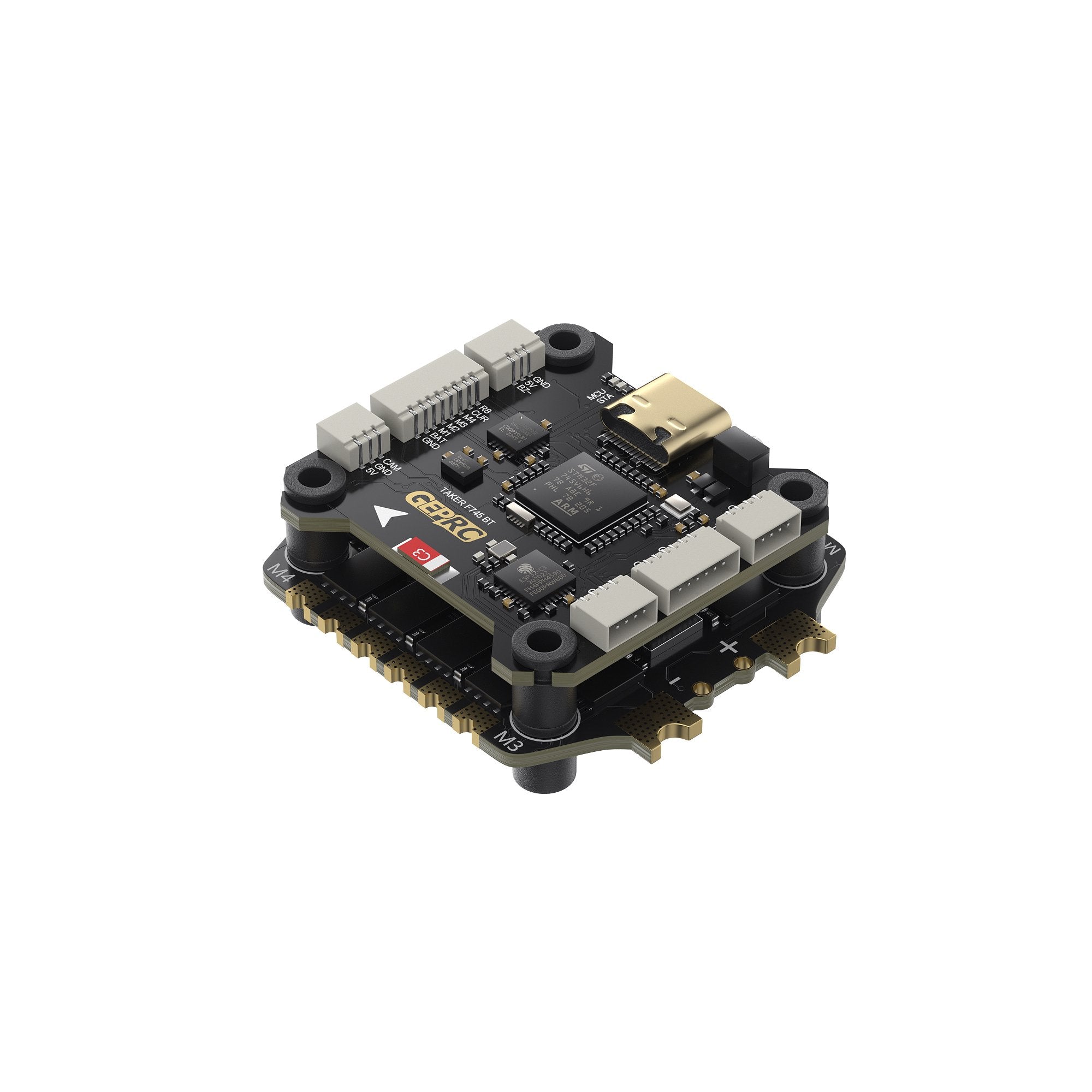 GEPRC TAKER F745 BT 60A Стек контроллера полета — два гироскопа, черный ящик 512 МБ, Bluetooth, выход на 8 двигателей