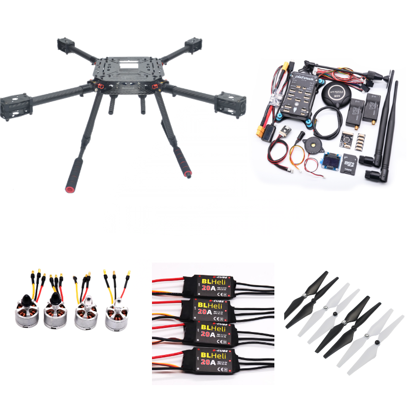 PIXHAWK2.4.8 Комплект рамы из углеродного волокна для управления полетом 450 — Ardupilot Радиотелеметрический квадрокоптер мощностью 100 МВт BLHELI 20A Двигатель 2212 ESC