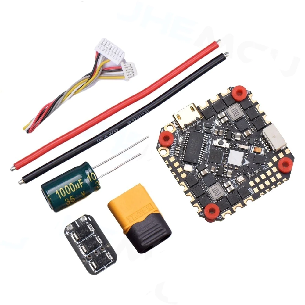25.5X25.5mm JHEMCU GHF405AIO-ICM 40A F405 Контроллер полета Baro BLHELIS 40A 4-в-1 ESC ​​3-6S для дронов-зубочисток FPV для фристайла