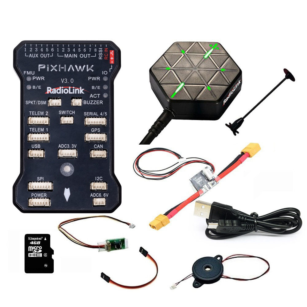 Radiolink Pixhawk PIX 2.4.8 APM 32-битный контроллер полета — FC с GPS M8N SE100 для радиоуправляемого дрона-квадрокоптера/6-8-осевого мультиротора