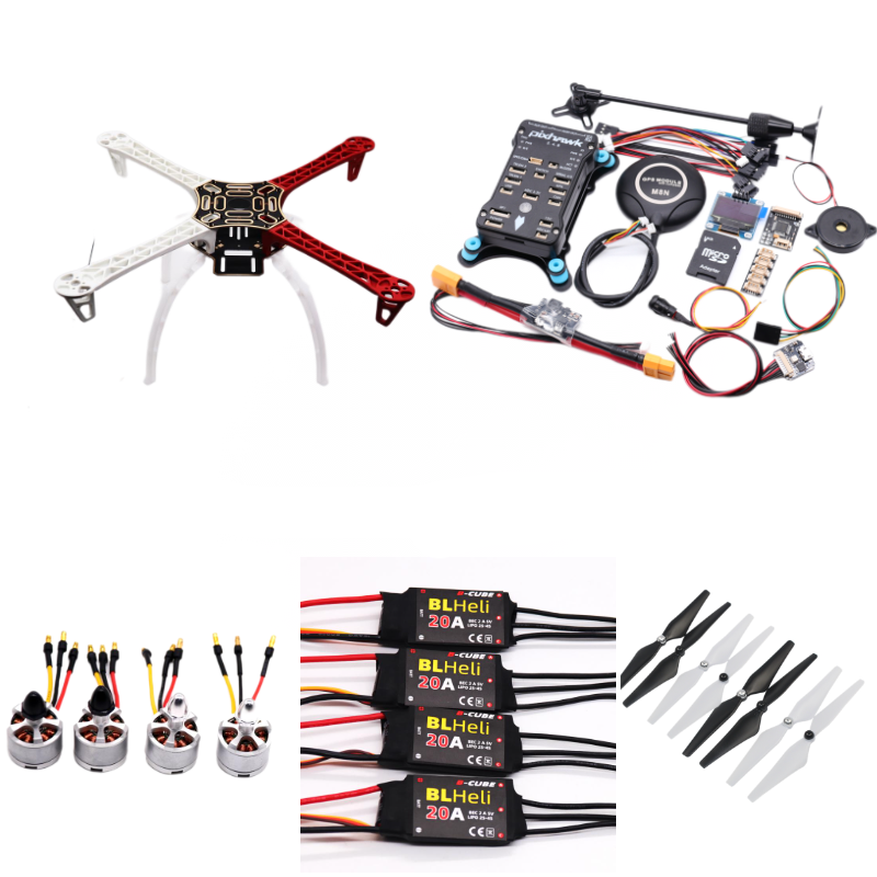 PIXHAWK2.4.8 Комплект для управления полетом F450 Drone — Ardupilot Радиотелеметрический квадрокоптер мощностью 100 МВт BLHELI 20A 2212 Двигатель ESC Шасси