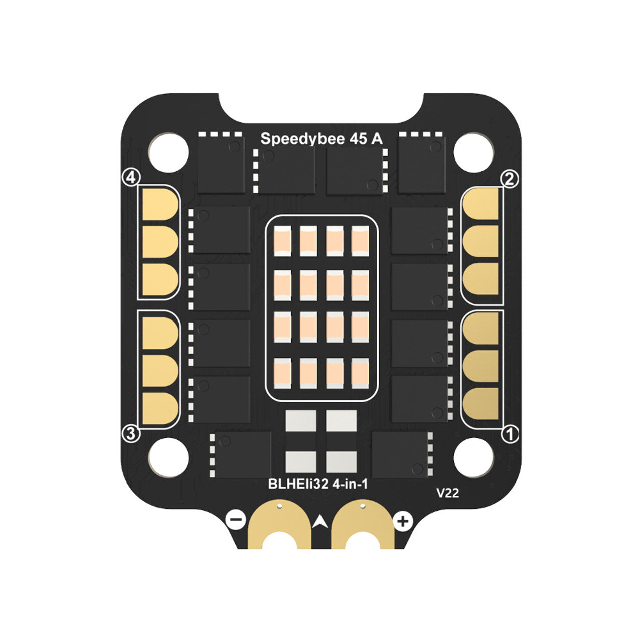SpeedyBee BLHeli32 45A 128KHz 4-in-1 ESC V22